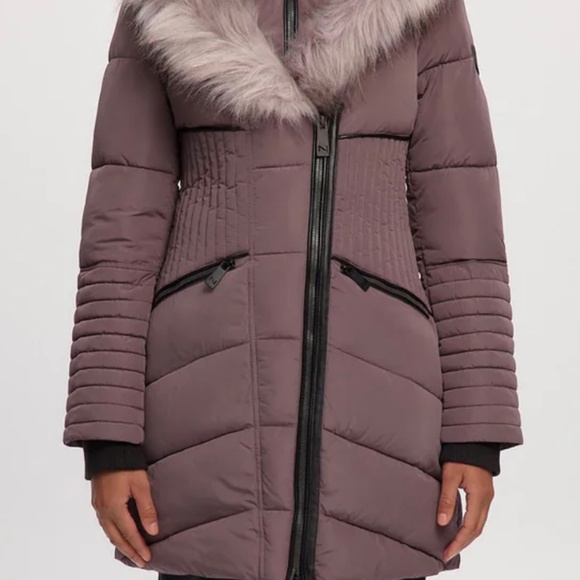 Gigi Mid-Length Parka in Plum - Picture 1 of 5